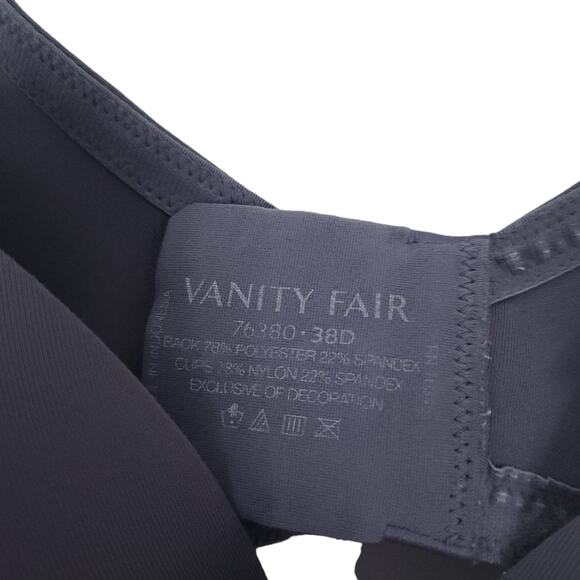 Vanity Fair Beauty Back Full Figure Underwire Smoothing Bra 38D Gray Bra - Picture 3 of 3
